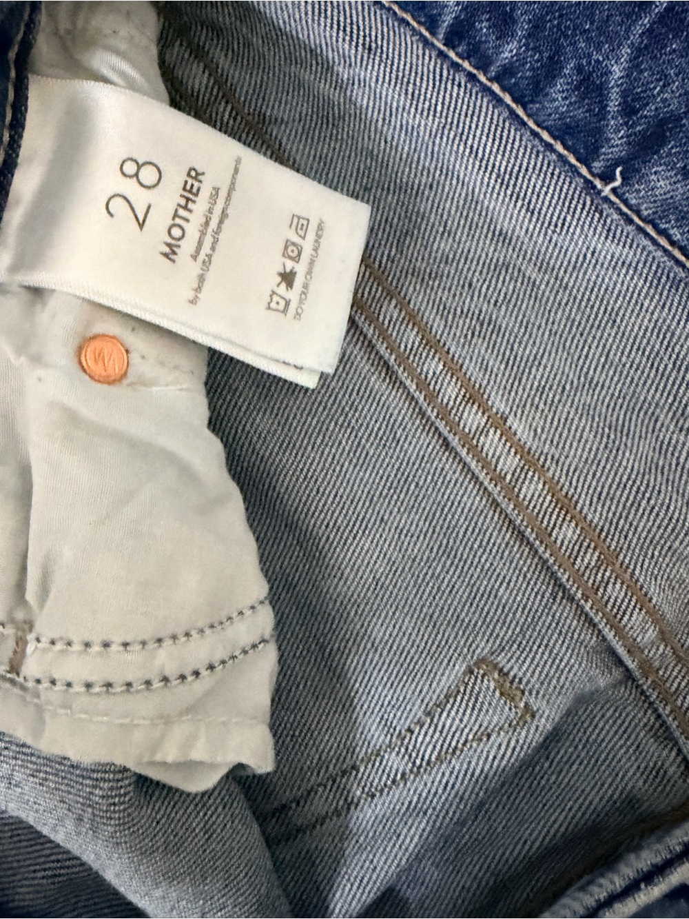 MOTHER - insider Flood jeans -high Rise Light Blue Studded Jeans - Picture 5 of 6
